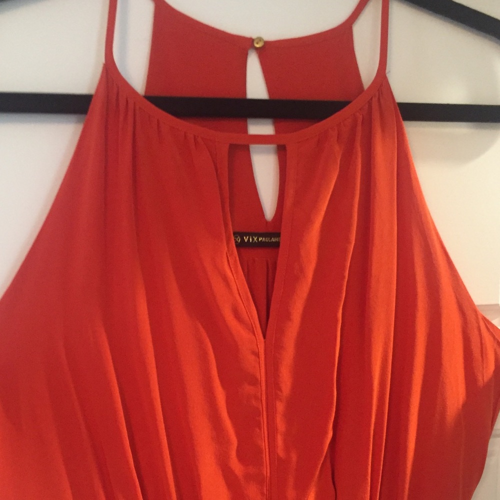 Vix Paula Hermanny orange silk maxi dress